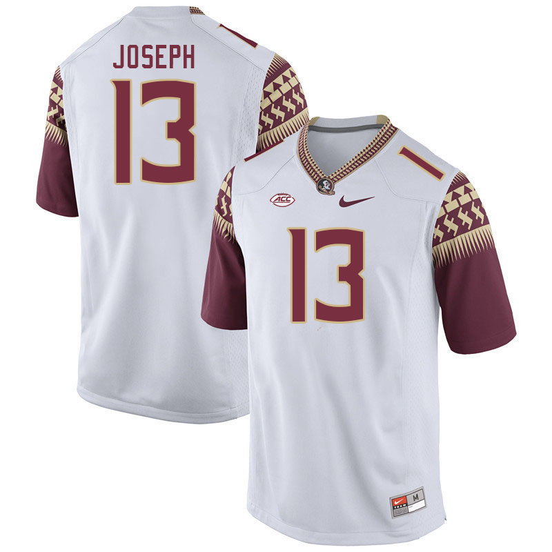 Men #13 Edwin Joseph Florida State Seminoles College Football Jerseys Stitched Sale-White